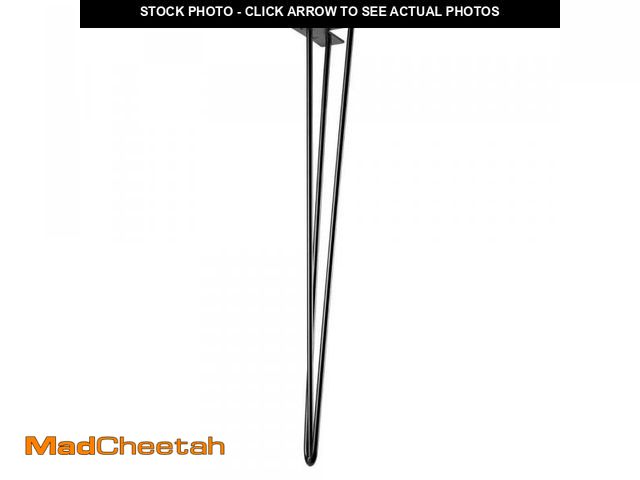 Lot 74-12495971 - Hettich 28 in. Black Matte Steel Hairpin Table Legs (4-Pack) - UNUSED