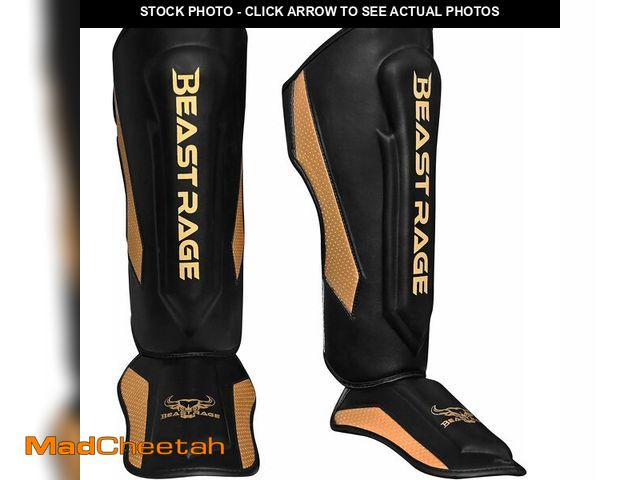 Lot 74-14599331 - BEAST RAGE MMA Martial Arts Shin Guards for Kickboxing Adjustable Muay Thai, Padded Martial Arts Shi...