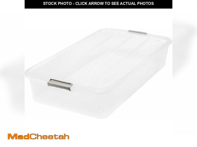 Lot 74-12664391 - IRIS USA 50 Qt Plastic Under Bed Storage Organizer Bin Container with Secure Lids and Durable Black ...