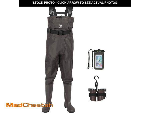 Lot 74-14214293 - TIDEWE Bootfoot Chest Wader, 2-Ply Nylon/PVC Waterproof Fishing &amp; Hunting Waders with Boot Hange...