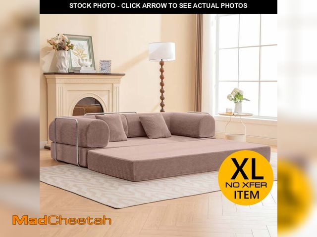 Lot 74-14609022 - COOLHUT 78.7" W Combination Sofa, High Rebound Density Foam Sofa Couch, Two Forms Floor Couch Three ...