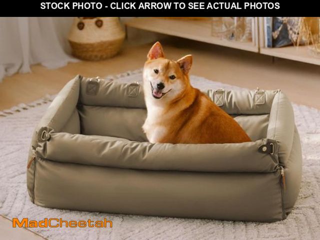 Lot 74-12508370 - FUNNYFUZZY Dog Car Seat for Small Dogs, Waterproof Dog Car Bed with Storage Pocket, Safety Clip-On D...