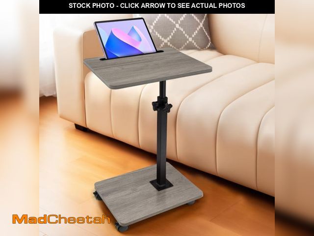 Lot 74-12047605 - Aoligrace End Table with Wheels, 360ÃâÃÂ°Swivel Height Adjustable Couch Side Table for Small Spa...