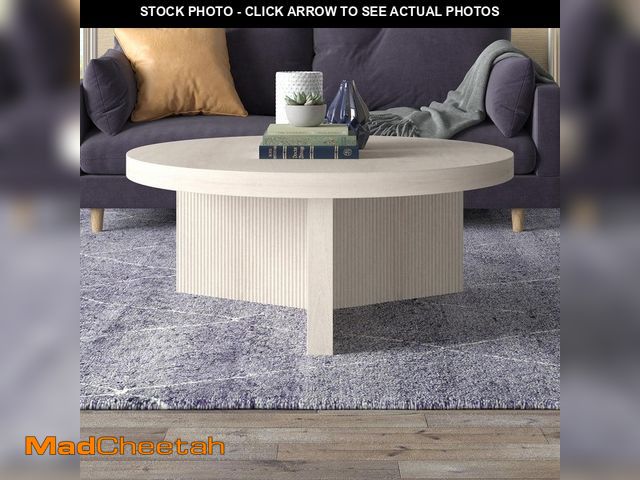 Lot 74-14243024 - *MISSING HARDWARE* Meyer&amp;Cross Holm 36 in. Alder White Round MDF Top Coffee Table *MISSING HARDW...