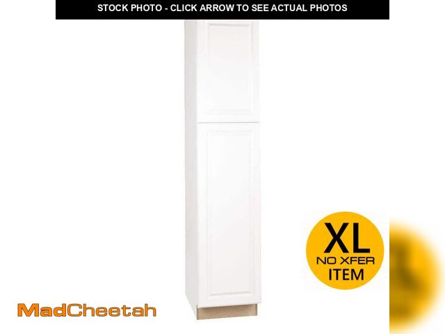 Lot 74-13649523 - Hampton Bay Hampton 18 in. W x 24 in. D x 84 in. H Assembled Pantry Kitchen Cabinet in Satin White -...