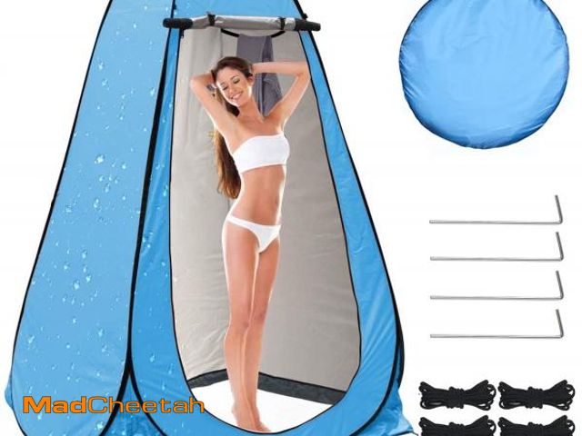 Lot 74-12402284 - GVDV Pop up Changing Room Portable Shower Tent,Extra Tall Privacy Shelters Room with Carrying Bath B...