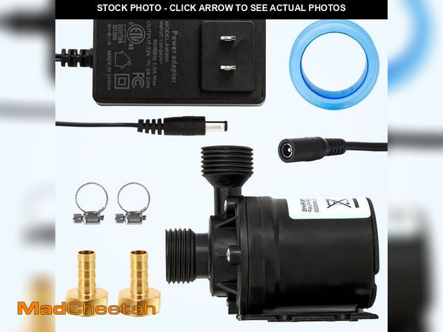 Lot 74-14143268 - 14A DC 12V Water Pump Circulation Pump- 3.43GPM, 19.6ft Lift, Ultra-Quiet Brushless Motor w/Adapter ...