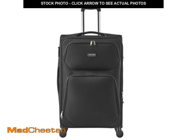Lot 74-14115561 - VEVOR 28-in. Black Softside Expandable Luggage 30.71 in. H Lightweight Checked Large Luggage Zippere...