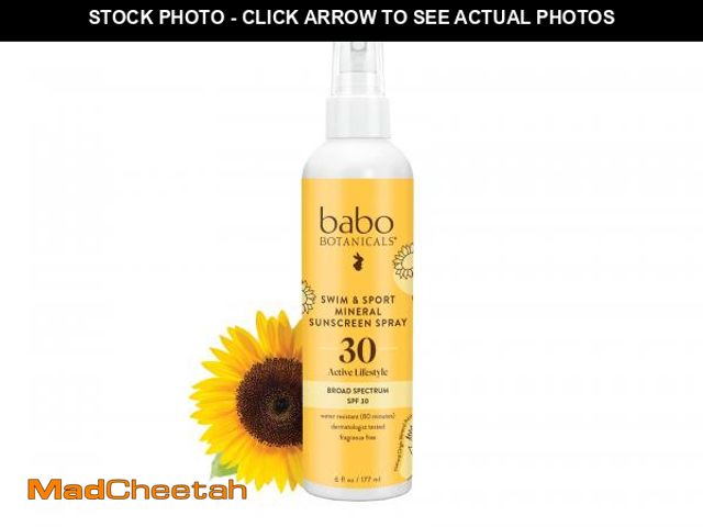 Lot 74-11546796 - Babo Botanicals Swim &amp; Sport Mineral Sunscreen Spray SPF 30 - Natural Zinc Oxide - Face &amp; Bo...