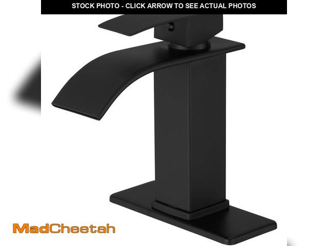 Lot 74-14222599 - BWE Waterfall Single Handle Single Hole Low-Arc Bathroom Faucet Bathroom Drip-Free Vanity Sink Fauce...