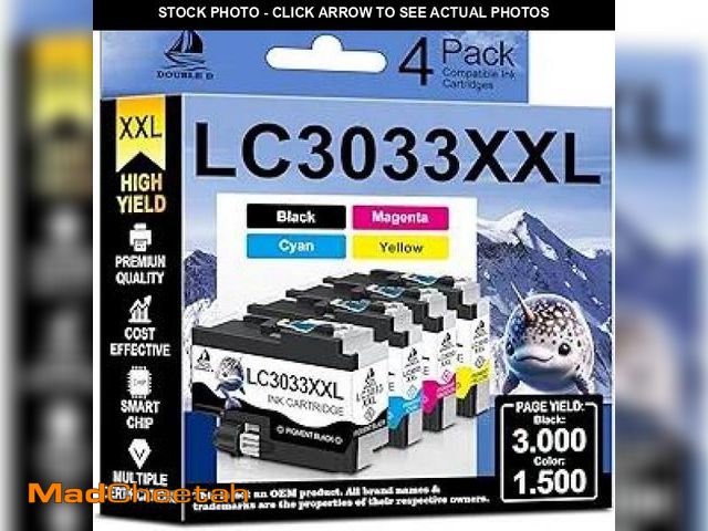 Lot 74-12126453 - Double D Compatible LC3033XXL 4-Color Ink Cartridges Set for Brother LC3033 LC3033XL use with Brothe...