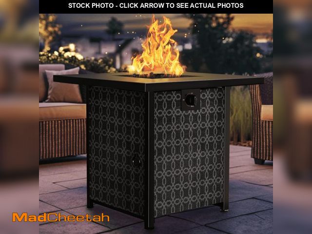 Lot 74-12480023 - Philergo 28" Propane Fire Pit, 50,000 BTU Square Gas Fire Pit Table for Patio Garden Party with Lava...