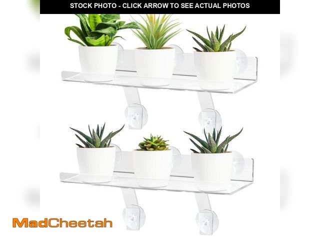 Lot 74-12716684 - RSSCIIIUL 2 Pcs Plant Window Shelf, Window Plant Shelves with Bracket,15in Transparent Acrylic Sill ...