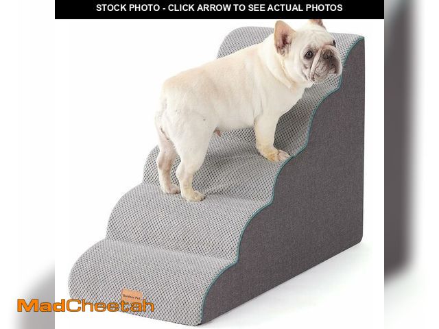 Lot 74-13709662 - Gardner Pet Dog Stairs for Small Dogs 22.5" H, 2 in 1 Transformable 5-Step Pet Stairs and ramp, Dog ...