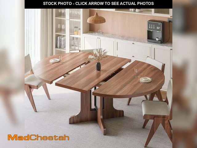 Lot 74-12645812 - iPormis 59" Round Extendable Dining Room Table for 6, Modern Oval Kitchen Table with Heavy Duty Wood...