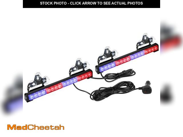 Lot 74-12047686 - ASPL 2x16.8 inch Emergency Flashing LED Traffic Advisor Strobe Light Bar 32LED 26 Flash Patterns Int...