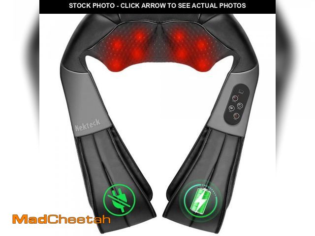 Lot 74-12051135 - Nekteck Cordless Shiatsu Neck and Back Massager with Soothing Heat, Electric Deep Tissue 3D Kneading...