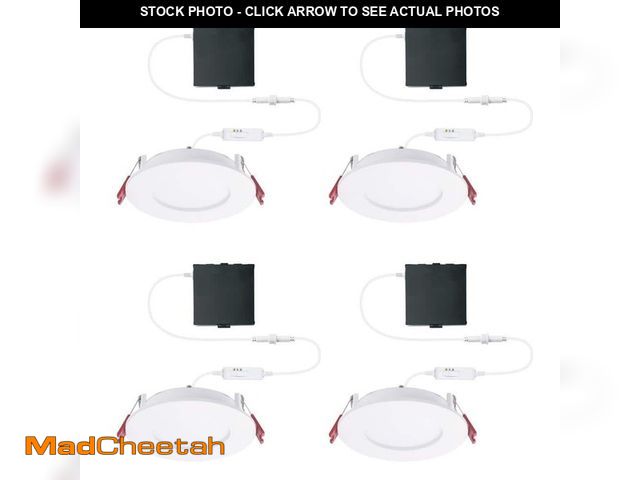 Lot 74-12690927 - *DIRTY* Commercial Electric Pro Value Series LED 4 in Round Adj Color Temp Canless Recessed Light fo...