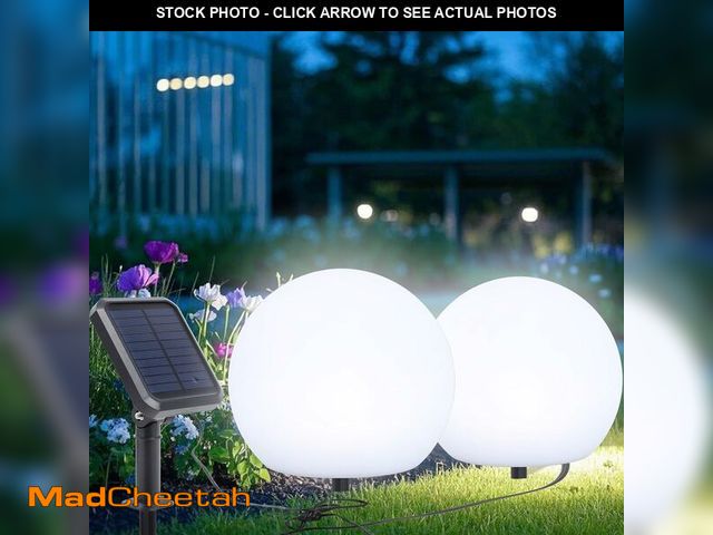 Lot 74-12330206 - Outdoor Globe Light 2 Pack Solar Waterproof Garden Pathway Lights Outdoor Lights for Yard Patio Walk...