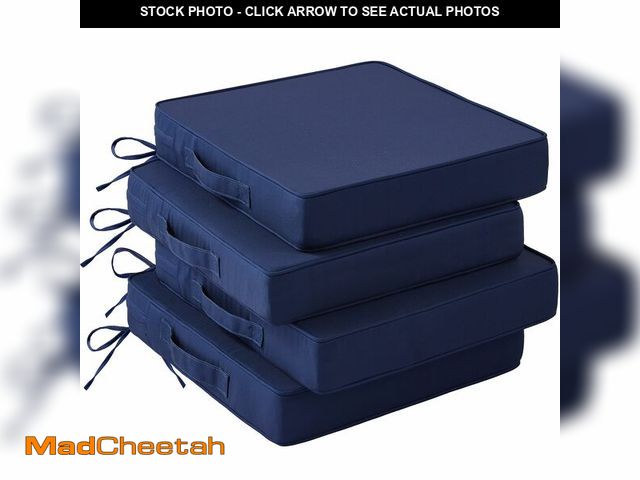 Lot 74-14335364 - IASEAHK Patio Chair Cushions, 19" x 19" x 3" Outdoor Chair Cushions Set of 4, Waterproof Outdoor Cus...