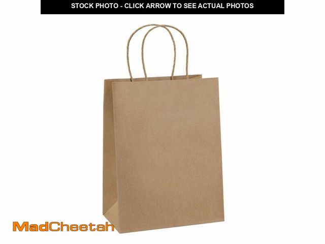 Lot 74-12698506 - BagDream Gift Bags 8x4.25x10.5 100Pcs Brown Paper Gift Bags with Handles Bulk for Wedding, Party Fav...