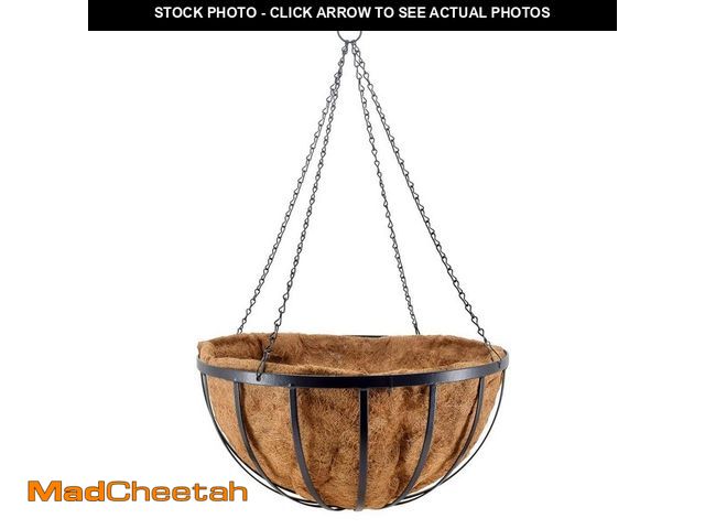 Lot 74-14342872 - Arcadia Garden Products Solstice 24 in. Black Metal Coconut Hanging Basket - UNUSED