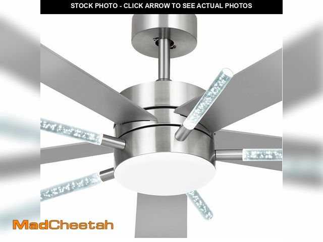 Lot 74-13844945 - YITAHOME 60 Inch Ceiling Fan with Light and Remote, 5 Blades with Crystal Rod Design, Modern Chandel...