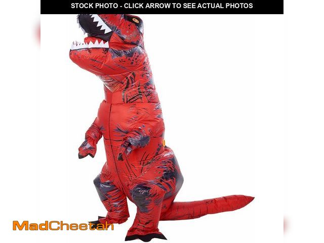 Lot 74-10949184 - ATDAWN Inflatable Dinosaur Costume, Giant T-Rex Red Inflatable Halloween Cosplay Costume for Adults,...