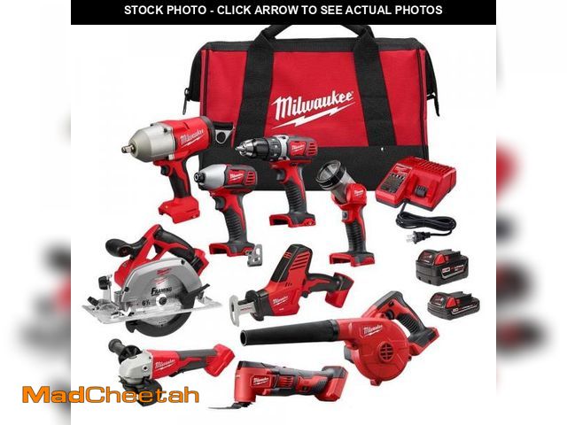 Lot 74-12462649 - M18 18-Volt Lithium-Ion Cordless Combo Kit 9-Tool with 2-Batteries, Charger and Tool Bag - UNUSED