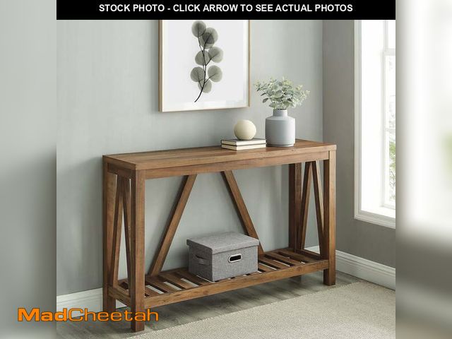 Lot 74-13509443 - Walker Edison Modern Farmhouse Console Table, Reclaimed Barnwood - UNUSED