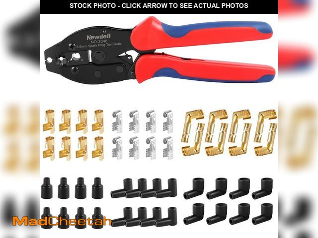 Lot 74-13995351 - Ratchet Spark Plug Wire Crimper Set, Newdeli 25Pcs Spark Plug Crimping Tool and 180 Degree/90 Degree...