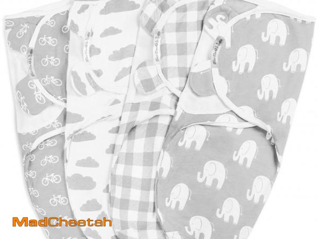 Lot 74-12303717 - BaeBae Goods Swaddle Blanket, Adjustable Infant Baby Swaddling Wrap Set of 4, Baby Swaddling Wrap Bl...