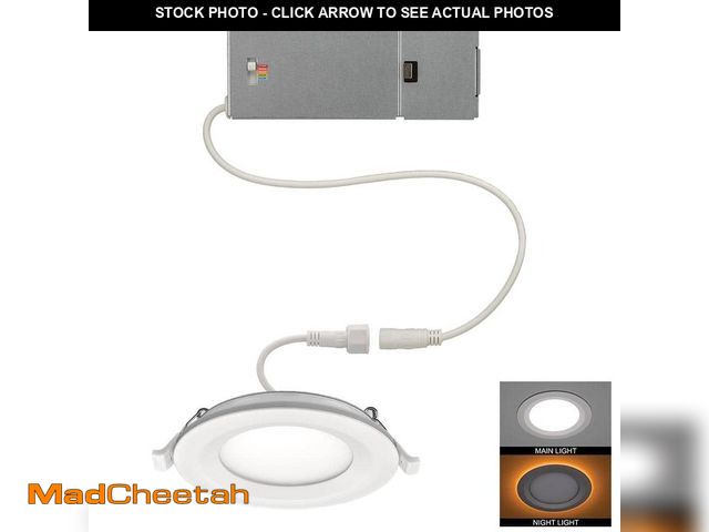 Lot 74-12827639 - Commercial Electric 4 in. Canless Adjustable CCT Integrated LED Recessed Light Trim with Night Light...