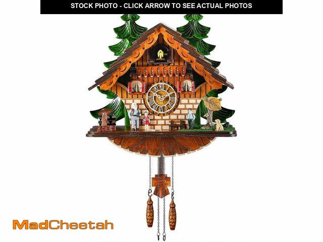 Lot 74-13571055 - Kintrot Cuckoo Clock Traditional Chalet Black Forest House Clock Handcrafted Wooden Wall Pendulum Qu...
