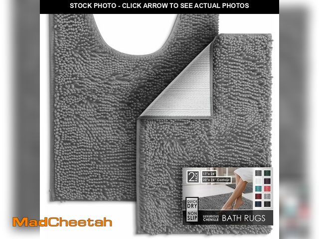 Lot 74-14067326 - Hearth &amp; Harbor Bathroom Rugs, Chenille Bath Mat - Machine Washable Bath Mats for Bathroom Non-S...