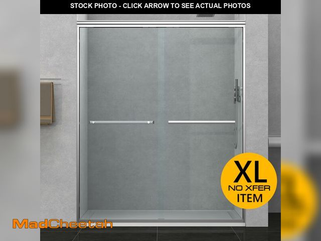 Lot 74-13119814 - ENSO SENKA 56-60" W x 72" H Semi-Frameless Bypass Sliding Shower Door, Easy-to-Clean Treated Clear T...