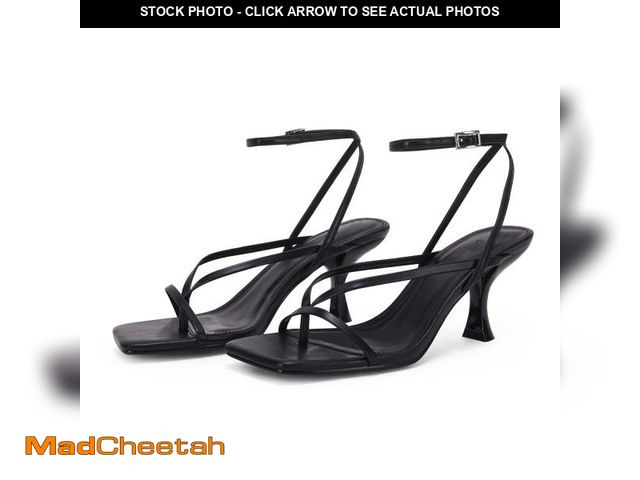 Lot 74-12311612 - PiePieBuy Womens Kitten Heel Sandals Square Open Toe Ankle Buckle Strap Dress Shoes - USED
