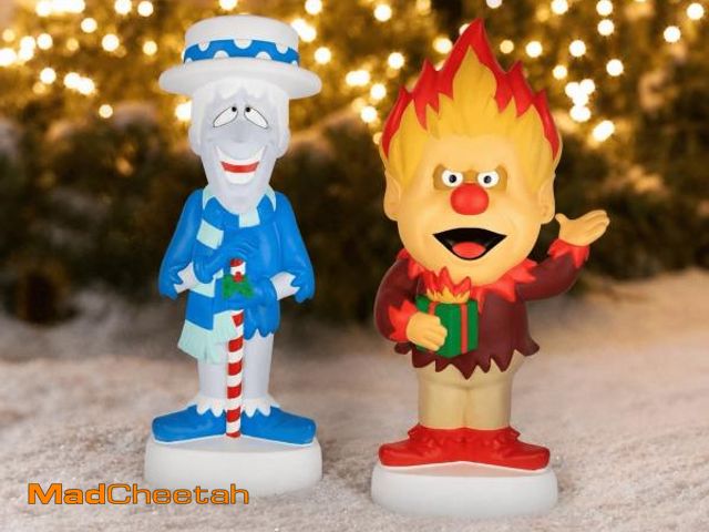 Lot 74-14608665 - Christmas Snow Miser &amp; Heat Miser Light Up Figurines - 11.8" Tabletop Decoration Lights, Creativ...