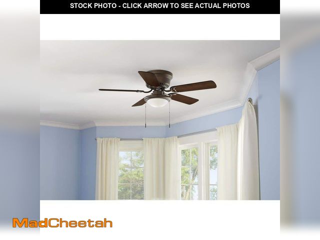 Lot 74-13795992 - Hampton Bay Hugger 44 in. LED Indoor Oil-rubbed bronze Ceiling Fan with Light Kit - UNUSED
