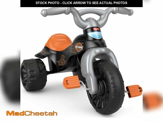Lot 74-13042073 - Fisher-Price Toddler Tricycle Harley-Davidson Tough Trike, Toy Bike with Handlebar Grips &amp; Stora...