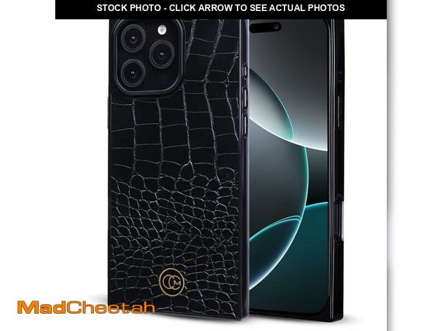 Lot 74-14207457 - COCOMII Rectangle for iPhone 16 Pro Max Case, Black Crocodile Leather - UNUSED