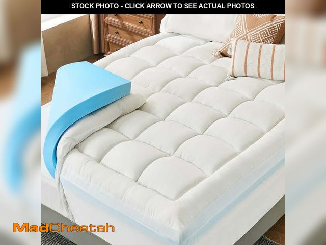 Lot 74-14608204 - Teler Dual Layer 4 Inch Memory Foam Mattress Topper Queen Size, 2 Inch Cooling Gel Memory Foam Plus ...