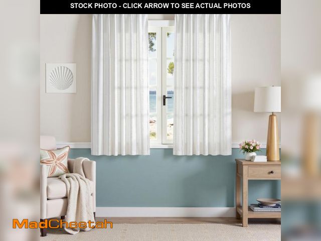 Lot 74-12116442 - jinchan Grey and White Striped Curtains 63 Inch Length for Living Room Bedroom Grey on White Pinstri...