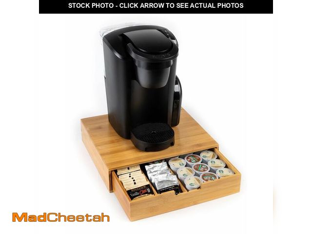 Lot 74-14331451 - Bamboo Land- Bamboo K Cup Holder, 4 Adjustable Dividers, 36 K Cup Pod Storage, Coffee Pod Drawer, Co...