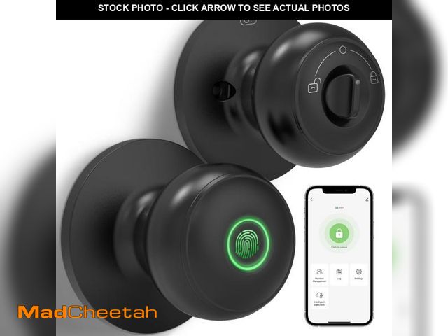 Lot 74-12538073 - GeekTale Fingerprint Door Lock for Bedrooms, Fingerprint Door Knob with Lock, Smart Door Lock, App C...