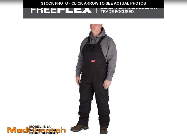 Lot 74-13045629 - Milwaukee Men's XL-Regular Black FREEFLEX Insulated Bib Overalls - UNUSED