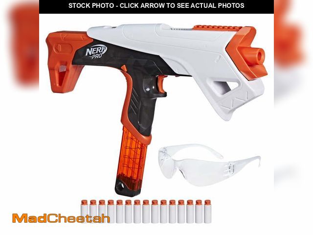 Lot 74-12885524 - (MISSING GLASSES) Nerf Pro Torrent Half-Length Dart Blaster, 15 Nerf Pro Half-Length Darts, Magazine...