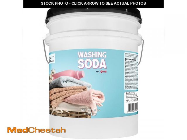 Lot 74-12519479 - MAXTITE Washing Soda (40 lbs) - Natural Laundry Detergent Booster - Non-toxic, Unscented, Hypoallerg...