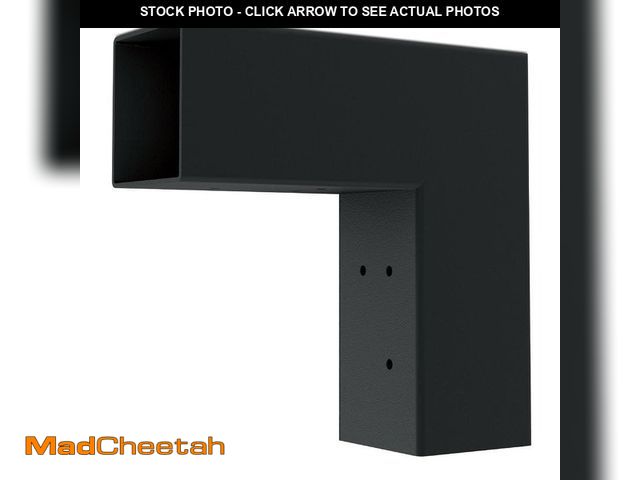 Lot 74-12677019 - WILD HOG LINX 4 in. L/FIT Black Steel Corner Extension Bracket Pergola for 4x4 Wood Posts (1-Pack) -...