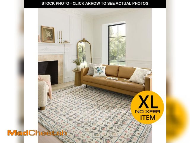 Lot 74-13641769 - Loloi Rifle Paper Co. Eden Collection EDE-03 Lattice Ivory 7'-6" x 9'-6" Area Rug feat. CloudPileÃ¢â...